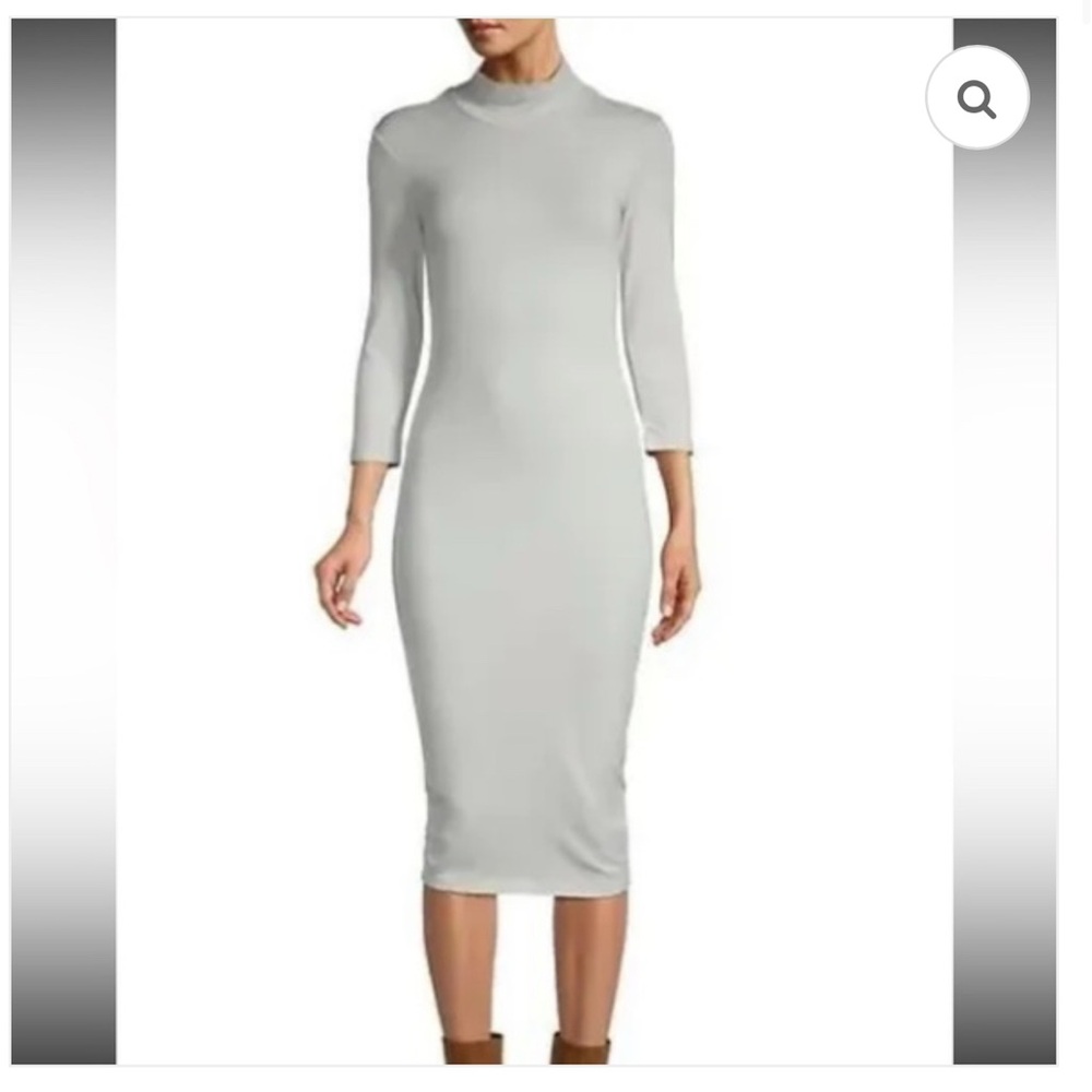 James Perse Light Gray Long Sleeve Dress
